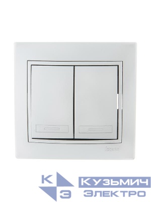 Выключатель 2-кл. СП Mira 10А IP20 со вставкой сер. метал. LEZARD 701-1010-101