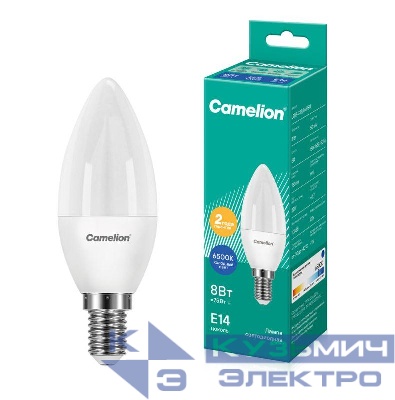 Лампа светодиодная LED8-C35/865/E14 8Вт 220В Camelion 13370