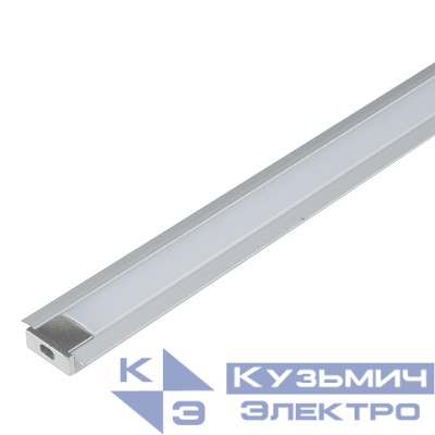 Профиль врезной UFE-K01 SILVER/FROZEN 200 POLYBAG матов. алюм. рассеив. 200см в компл. 2 заглушки Uniel UL-00005026