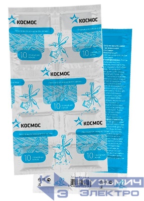Пластина от комаров для фумигатора 10шт (по 1шт на ночь) без запаха Космос KOC_GH324