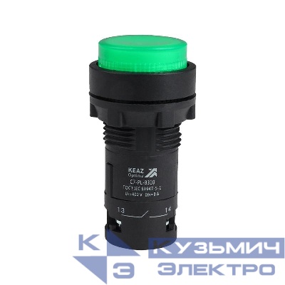 Кнопка с подсветкой OptiSignal Compact D22 С7-PL-B301 зел. 1НЗ 24В AC/DC XB7NW33B2 КЭАЗ 362085