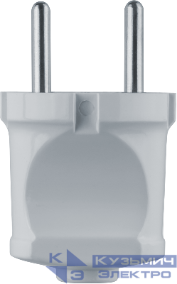 Вилка прямая 61 358 NCA-PL01-6A-X-WH без заземл. бел. Navigator 61358