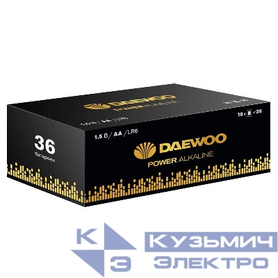 Элемент питания алкалиновый AA/LR6 1.5В Power Alkaline Pack-36 (уп.36шт) DAEWOO 5042094