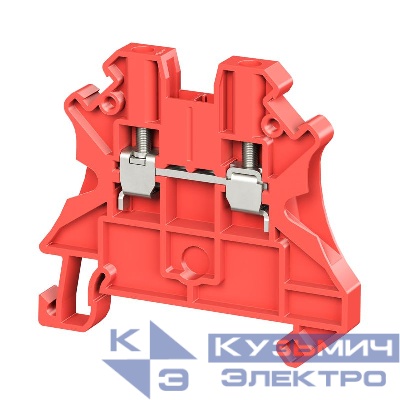 Клемма проходная винтовой зажим 2 точки подключения 4кв.мм красн. DKC TUR-4R-RD