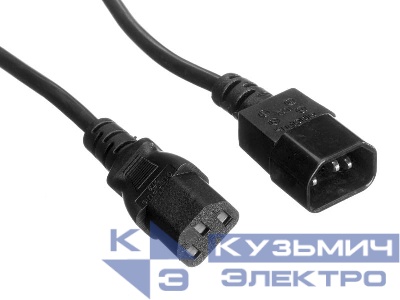 Кабель питания проходной (штекер IEC С13 - гнездо IEC С14) 3*0,75мм2, 3м, черный, NETKO Optima
