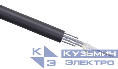 Кабель волоконно-оптический 9/125 одномод. 8 волокон loose tube бронир. стальн. лентой и стальн. проволоками для внешн. прокладки -40-+70град.C PE черн. Cabeus 10120c