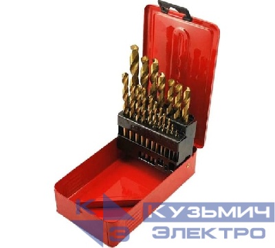 Diamond Industrial Набор сверл по металлу 1-10 мм, шаг 0.5 мм, 19 штук, метал.коробка HSS-TIN Diamond Industrial DIDSMET11019S 0