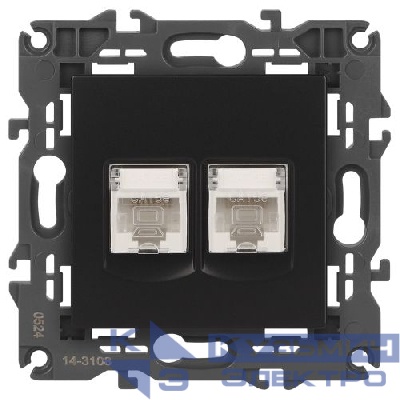 Розетка компьютерная 2-м Elegance 14-3108-05 RJ45 IP20 механизм антрацит Эра Б0034312