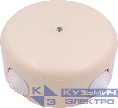 Коробка распределительная 110мм (4 кабельных ввода в комплекте) пластик песочн. зол. Bironi B1-522-24-K