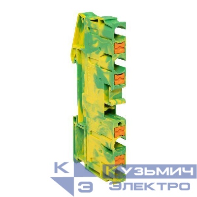 Колодка клеммная пружинная 6 Push-in 4 вывода земля EKF PIT-6-4-pe