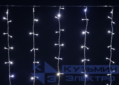 Гирлянда "Занавес" 1.5х1.5м 160LED бел. IP20 провод прозр. 230В транзит IEK LGDB201-2-160-L1-T-S-20