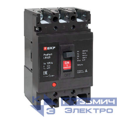 Выключатель автоматический 3п 160А 18кА LS125 ProPact EKF mccb-125-18-3-160-ls