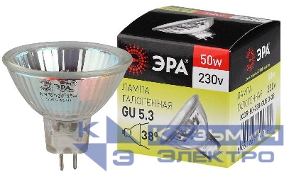 Лампа галогенная GU5.3-JCDR (MR16) -50W-230V-Cl ЭРА C0027365
