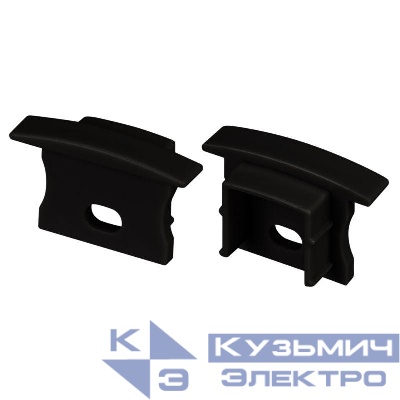 Заглушка LINE-2315-F с отверстием BLACK пластик (комплект) Arlight 044280