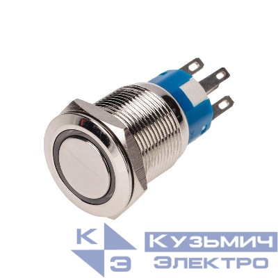 Кнопка антивандальная d19 12В Фикс (5с) ON-OFF/OFF-ON подсв/красн. Rexant 36-3420