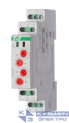 Реле времени PCU-507 2х8А 230В 2перекл. IP20 многофункц. 2 независимых времен. 1мод. монтаж на DIN-рейке F&F EA02.001.022