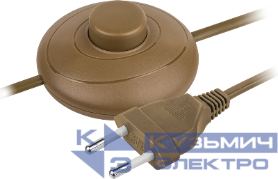 Шнур 61 718 NPS-FS01-170-2х0.5-BR 1.7м с выкл. корич. Navigator 61718