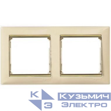 Рамка 2-м Valena горизонт. сл. кость/зол. штрих (DIY-упак.) IEK 695647