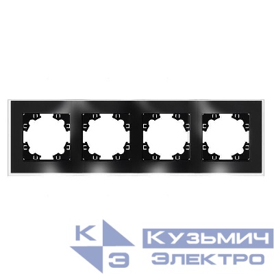Рамка 4-м Афина стеклянная графит UNIVersal 2257