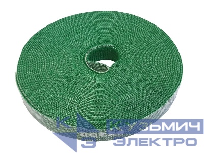 Лента-липучка многоразовая 14,5мм*10м, с насечками для отрыва (каждые 2 см), зеленая NETKO Optima