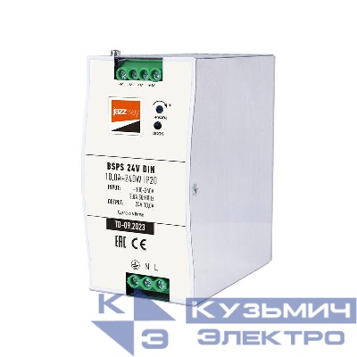Блок питания для светодиодной ленты BSPS DIN 24В 10.0А=240Вт IP20 AL Pro+ JazzWay 5050044