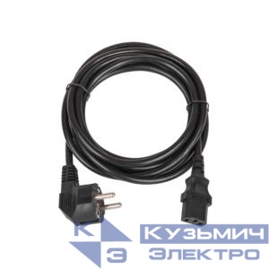 Кабель питания CEE 7/7 евровилка с заземл./разъем C13 IEC 60320 3х0.75кв.мм 250В 6А 3м черн. NIKOMAX TLK-PCC06-030