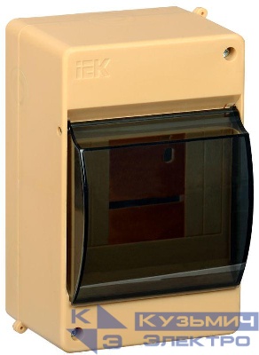 Корпус ОП КМПн 2/4 Krepta 3 IP30 для 4-х авт. выкл. прозр. крышка пластик. сосна IEK MKP42-N-04-30-12-S