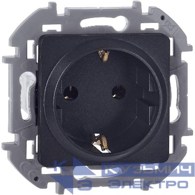Розетка 1-м СП Inspiria 16А IP20 250В 2P+E немецк. стандарт механизм антрацит IEK 673723