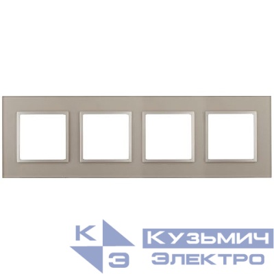 Рамка 4-м 14-5104-04 стекло Elegance шампань+шампань ЭРА Б0034527