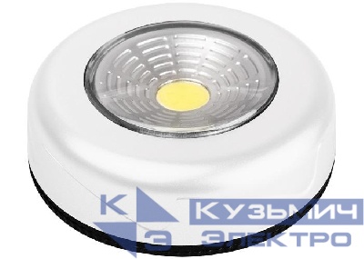 Светильник светодиодный TF3-L1W-wh пушлайт 1Вт COB 7500К IP20 60лм 3хAAA (не в компл.) бел. ФАZА 5033672