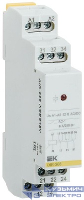 Реле промежуточное OIR 3 конт. (8А) 12В AC/DC IEK OIR-308-ACDC12V