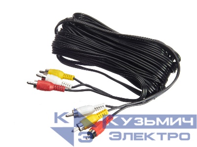 Шнур аудио-видео: 3RCA-3RCA ( длина 7 м, литой), NETKO Optima