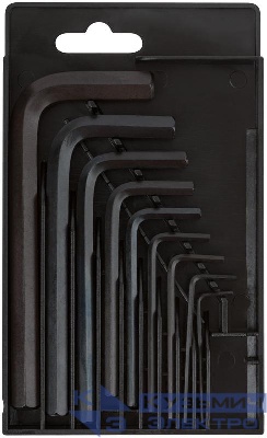 Набор ключей шестигранных короткие CrV 9шт (15-10мм) FIT 64185