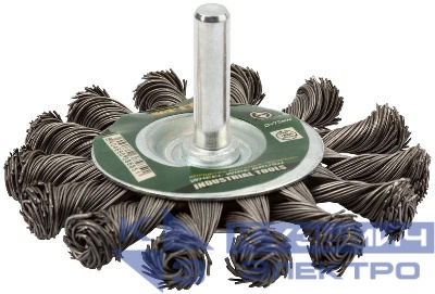 Корщетка-колесо со штифтом стальная витая проволока 75мм FIT 38585