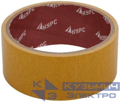 Лента-скотч клейкая двусторонняя 38ммх5м КУРС 11802
