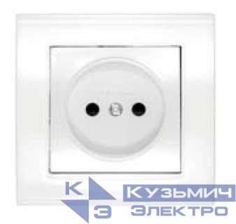 Розетка 1-м СП Бриллиант 16А IP20 без заземл. защ. шторки бел. UNIVersal 7947595