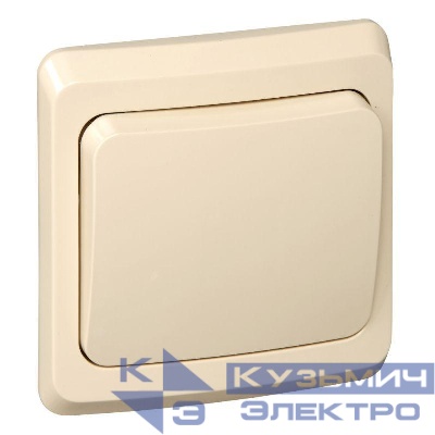Переключатель проходной 1-кл. СП Этюд 10А IP20 крем. SE BC10-004K