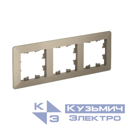 Рамка 3-м AtlasDesign Air шампань/дым. черн. SE ATN220503