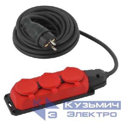 Удлинитель 3х5м с заземл. IP44 КГ 3х1.5 каучук UK-3e-3x1.5-5m-IP44(KG) Эра Б0057579