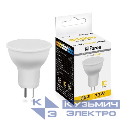 Лампа светодиодная LB-760 11Вт MR16 2700К G5.3 230В FERON 38137