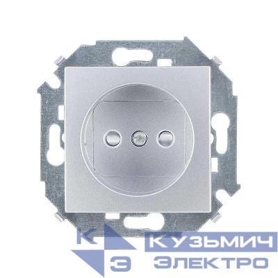 Розетка СП Simon 15 16А IP20 250В 2P без заземл. защ. шторки винтов. клеммы механизм алюм. Simon 1591444-033