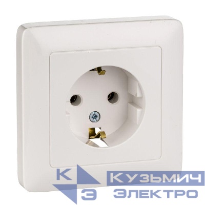 Розетка 1-м СП 1мод. Хит 16А IP20 250В с заземл. без защ. шторок бел. SE RS16-134-B