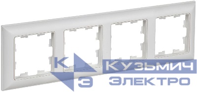 Рамка 4-м BRITE РУ-4-БрАБ арктич. бел./бел. IEK BR-M42-12-K91