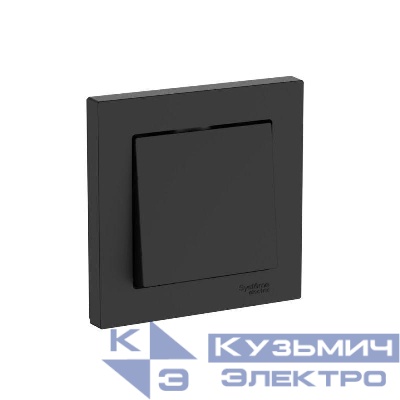 Выключатель 1-кл. AtlasDesign (сх. 1) 10AX быстрозажим. клем. в сборе карбон SE ATN001012S