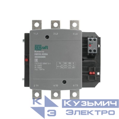 Контактор 265А 380В АС АС3 АС4 1НО+1НЗ КМ-102 DEKraft 21962DEK