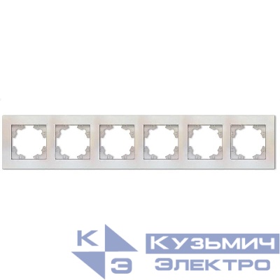 Рамка 6-м Афина универс. жемчуж. Universal A1043-OBr