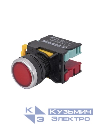 Выключатель кнопочный ВК22-EА45 1НО+1НЗ цилиндр d22мм IP65 красн. Электротехник ET521008