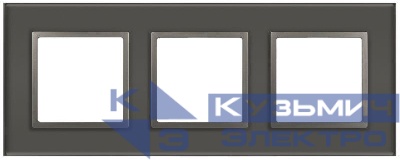 Рамка 3-м Elegance 14-5103-16 для розеток и выключателей стекло титан Эра Б0065837