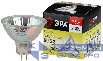 Лампа галогенная GU5.3-JCDR (MR16) -75W-230V-Cl ЭРА C0027366