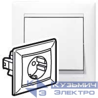 Розетка 1-м СП Valena 16А IP20 250В 2P+E с заземл. на винтах в сборе бел. IEK 774423
